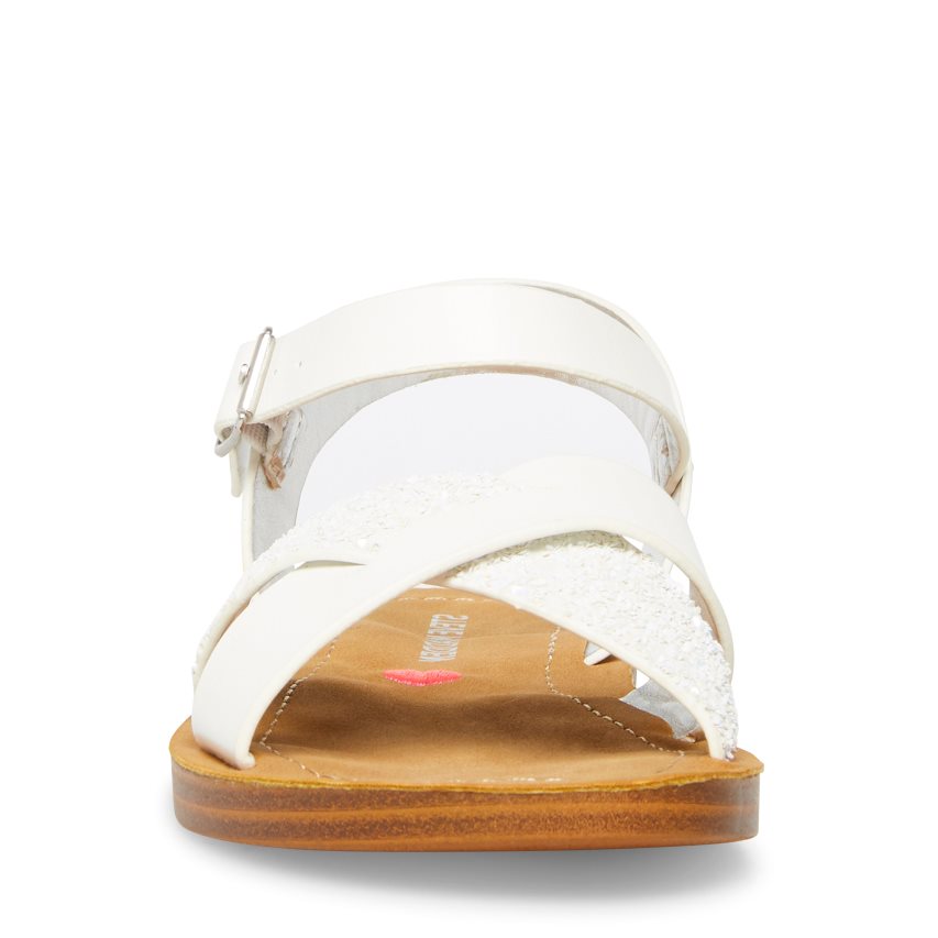 White Steve Madden Jleague Kids' Flat Sandals | PH 8697IPL